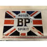 A 'BP MOTOR SPIRIT' METAL ADVERTISING SIGN