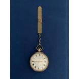 EARLY 20TH CENTURY THOMAS RUSSELL & SON LIVERPOOL 14K MARKED LADIES OPEN FACED FOB WATCH WITH