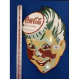 AN ENAMEL COCA COLA BOY SIGN