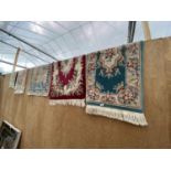 FIVE VARIOUS PATTERNED RUGS