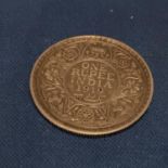 SILVER ONE RUPEE INDIAN COIN DATED 1919