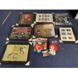 A LARGE QUANTITY OF MANCHESTER UNITED MEMORABILIA TO INCLUDE FRAMED PICTURES, FIRST REVIEWS,