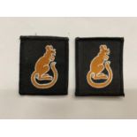 TWO 8TH ARMY "DESERT RATS" CLOTH BADGES