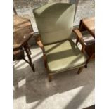 A PARKER KNOLL OAK ARMCHAIR