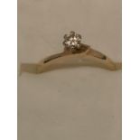 18CT HALLMARKED BRILLIANT CUT DIAMOND SOLITAIRE RING SIZE M. TOTAL GROSS WEIGHT 2.6 GRAMS