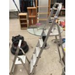 TWO ALLOY STEP LADDERS TO INCLUDE A FIVE RUNG AND A TWO RUNG