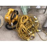 A DEWALT DC500 VACUUM AND VARIOUS LEADS