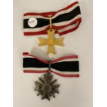 TWO KNIGHTS MERIT CROSSES WITH RIBBONS