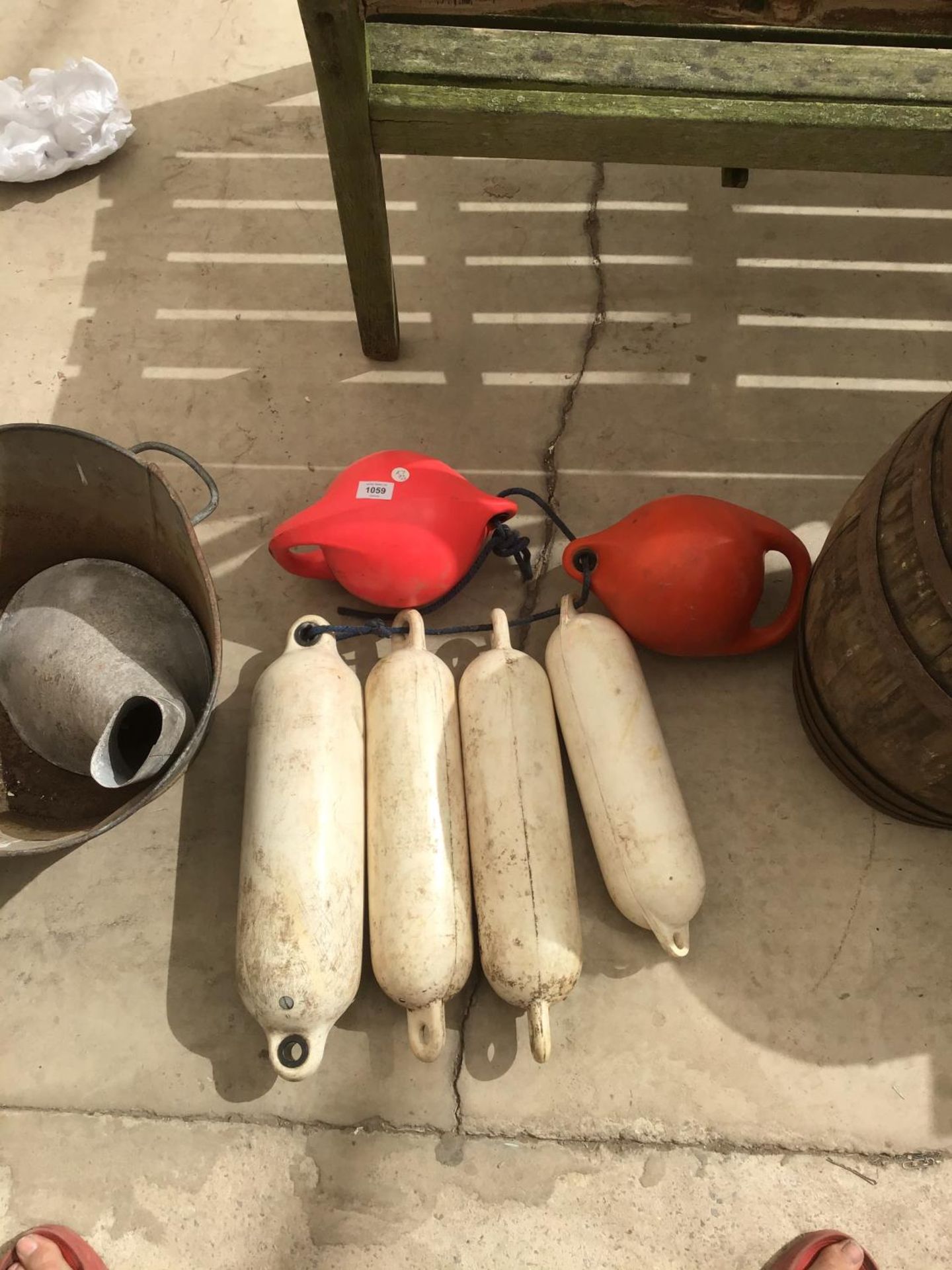 SIX VARIOUS BOAT BOUYS