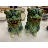 A PAIR OF CHINESE DRAGONS (ONE A/F ON LEG)
