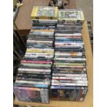 A LARGE QUANTITY OF MIXED DVD'S, VIDEO'S AND XBOX GAMES