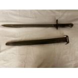 A 1917 REMINGTON US BAYONET AND SCABBARD