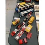 VARIOUS DINKY. MATCHBOX AND CORGI TOY CARS, TRANSPORTER WAGONS, WAGONS ETC