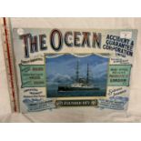 A 'THE OCEAN ACCIDENT & GUARANTEE CORPORATION LIMITED' ADVERTISING SIGN