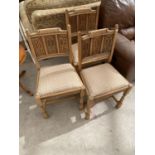 THREE OAK DINING CHAIRS