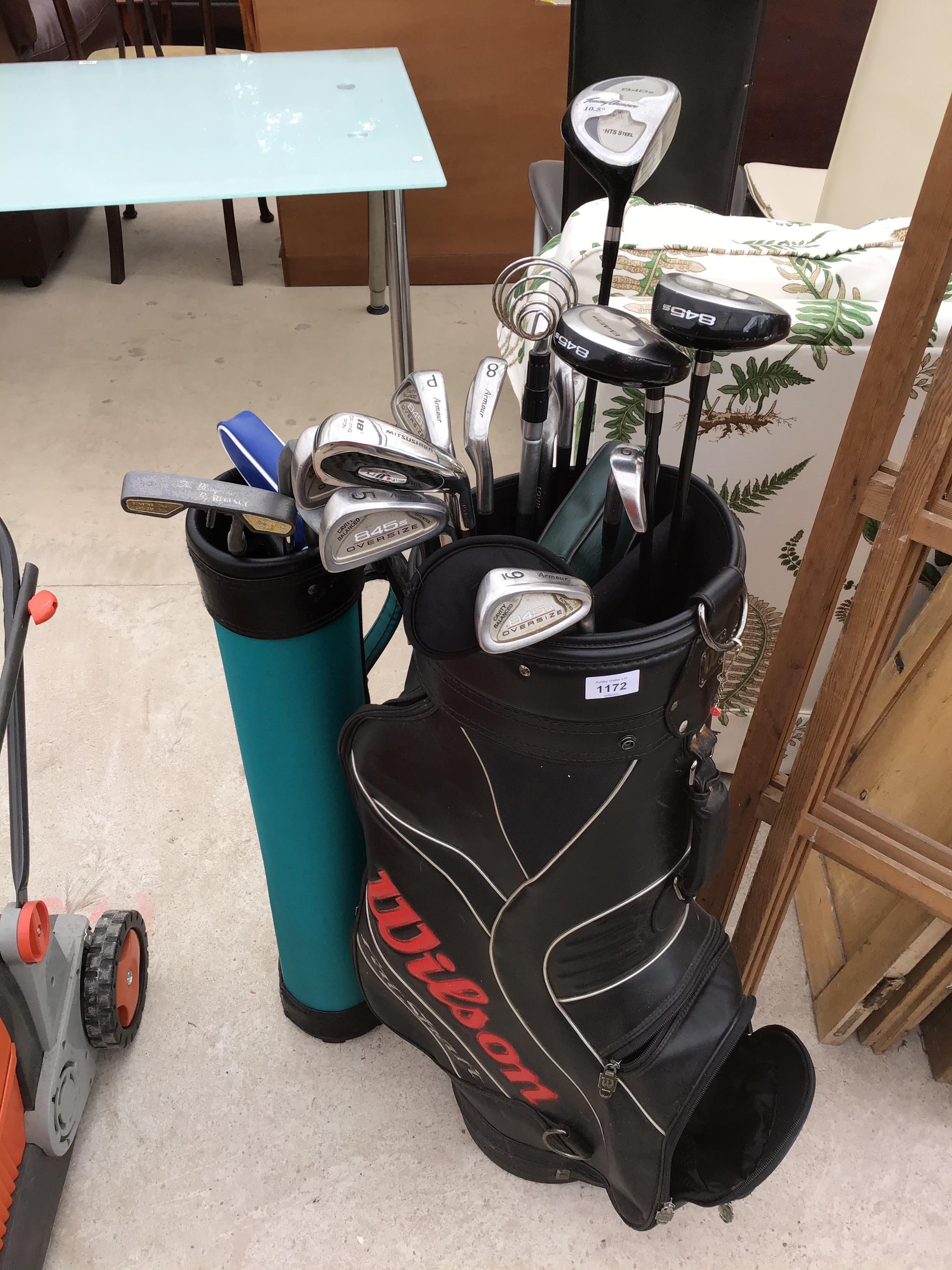 A SET OF GOLF CLUBS IN A WILSON BAG AND A FURTHER BAG - Image 2 of 3