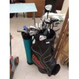 A SET OF GOLF CLUBS IN A WILSON BAG AND A FURTHER BAG