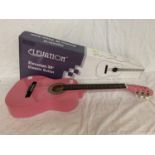 A NEW AND BOXED PINK ELEVATION 36 INCH CLASSIC GUITAR