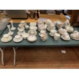 A LARGE COLLECTION OF VARIOUS CHINA TEA CUPS AND SAUCERS ETC