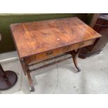 A MAHOGANY DROP END SOFA TABLE WITH TWO DRAWERS