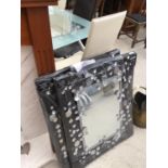 TWO NEW AND BOXED MIRRORS BLACK WITH CRYSTAL DESIGN