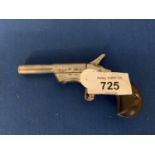 A BELGIAN .320 DERRINGER SINGLE SHOT SWIVEL BARREL PISTOL (OBSOLETE CALIBRE) 11CM