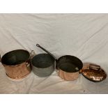 A VICTORIAN LARGE COPPER STEAMER WITH LINER 42CM HIGH