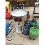 A METAL TABLE TOP PATIO HEATER ETC