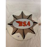 A CIRCULAR BSA METAL SIGN