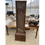 AN 1830s FRENCH MAHOGANY LONG CASE CLOCK CASE WITH GLAZED DOOR AND SIDE PANELS