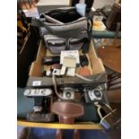 VARIOUS CAMERAS AND ACCESSORIES TO INCLUDE KODAK, HALINA, KERSHAW ETC