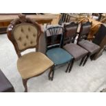 FOUR VARIOUS DINING CHAIRS