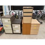 FIVE VARIOUS FILING CABINETS
