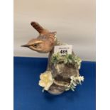 A ROYAL WORCESTER WREN AND BURNET ROSE SIGNED F DOHERTY A/F