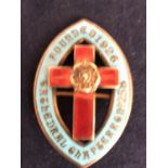 VINTAGE SILVER RED AND BLUE ENAMELLED KNIGHTS TEMPLAR CROSS RELIGIOUS BROOCH TOTAL GROSS WEIGHT