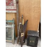 VARIOUS VINTAGE TOOLS - PITCH FORK, TWO MAN SAW ETC