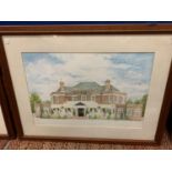 A LARGE FRAMED PRINT OF THE CHESHIRE CHEESE HOTEL BY ROSEMARY FITZPATRICK