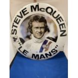 AN ENAMEL STEVE McQUEEN LE MANS CIRCULAR SIGN