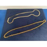 TWO GOLD PLATED 22 INCH NECKLACES, ONE A MONET