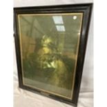 A FRAMED PRINT, OIL ON CANVAS "THE YOUNG WARRIOR" AFTER REMBRANDT