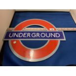 A LONDON UNDERGROUND METAL SIGN