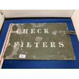 A "CHECK FILTERS" METAL BOX LID