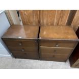 TWO MAHOGANY CHESTS OF THREE DRAWERS
