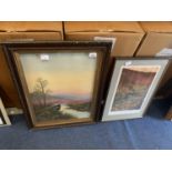 TWO FRAMED PICTURES OF LANDSCAPES