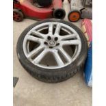 A JAGUAR ALLOY WHEEL AND 225/40ZR18 TYRE