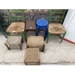 VARIOUS VINTAGE STOOLS AND CHAIRS - TEN ITEMS