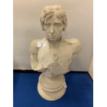 A BUST OF ADMIRAL LORD NELSON 36CM HIGH