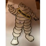 VINTAGE STYLE REPRODUCTION METAL MICHELIN MAN WAVING CAST SIGN 35.5X27.5CM