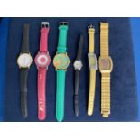 SIX MODERN LADIES FASHION WATCHES