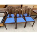 A SET OF SIX MAHOGANY DINING CHAIR WITH WHEAT EAR BACK, INCLUDING TWO CARVERS